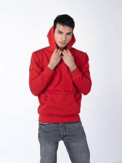 Красное мужское худи